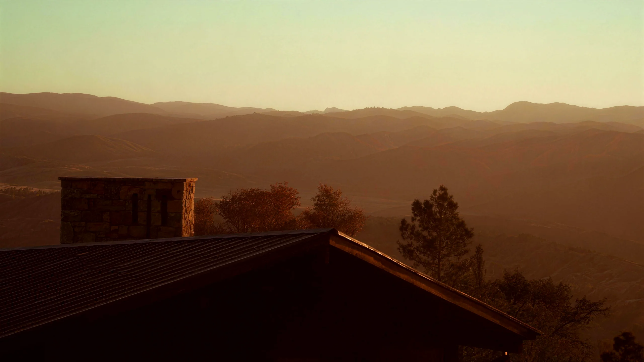 Late-autumn light over the Sierra foothills above Grass Valley, California